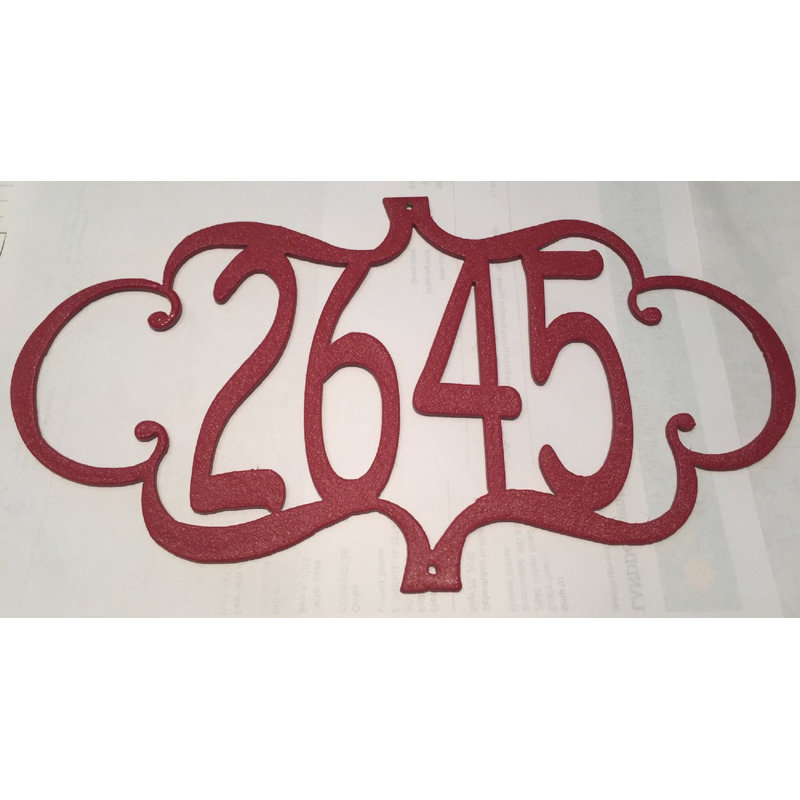 Plaque d’adresse murale sur 1 ligne fantaisie, Rouge