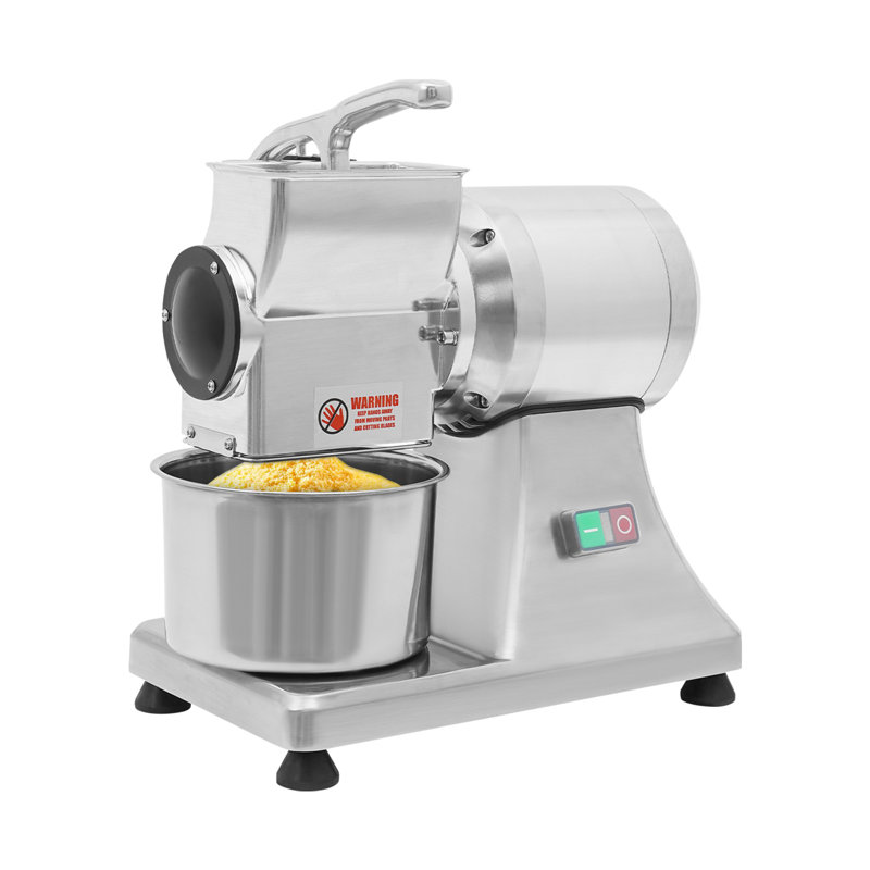 Moulin à fromage commercial commercial, moulin à nourriture en acier inoxydable de 0,75 CV et 550 W avec bac à déchets, l 15,94 po x P 9,45 po x H 16,93 po