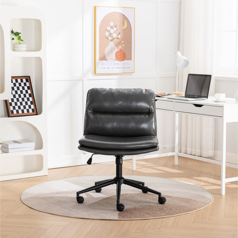 Chaise grise pour bureau à domicile - pivotante à 360°, hauteur réglable, assise pivotante avec large assise grise, idéale pour la maison ou le bureau