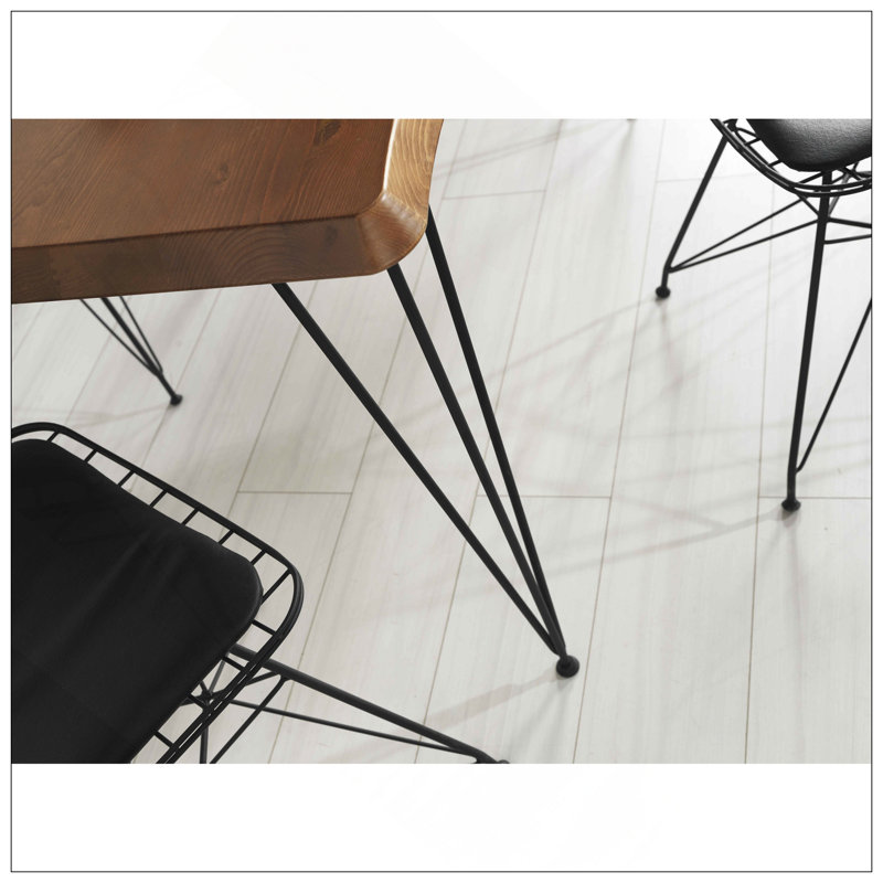Chaise de salle à manger Zen Wire, conception ergonomique avec coussins confortables en cuir noir - ensemble de 2, 2