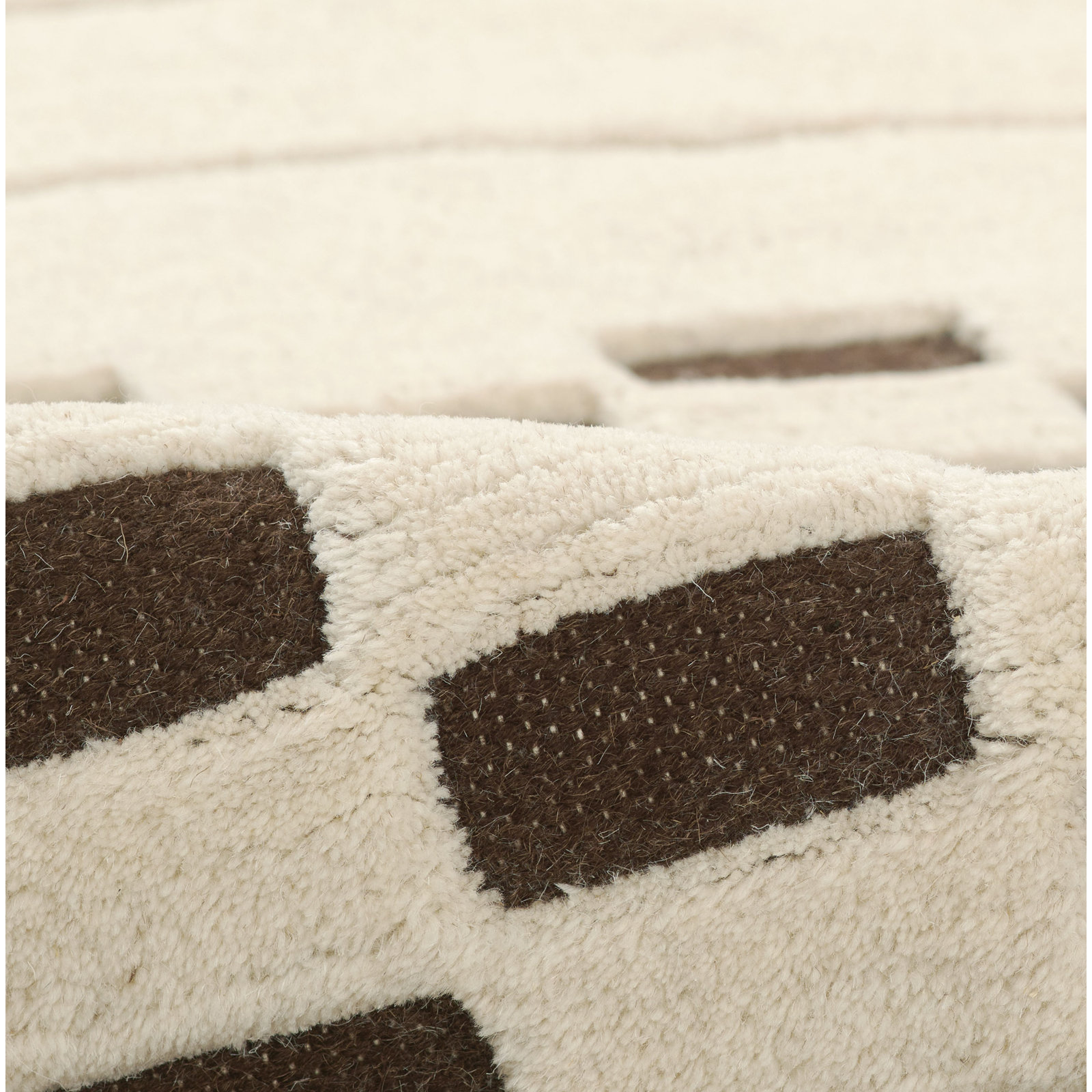 Aelin Hand-Tufted Checkered Wool Rug, Runner 2'6" x 8'