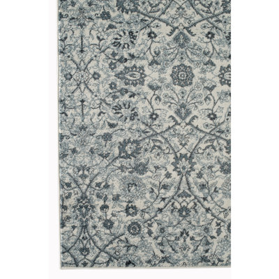 Honig Traditional Floral Low Pile Performance Area Rug