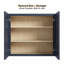 Armoire murale bleu marine Shaker, structure en bouleau massif, boîte d'armoire en contreplaqué, tablette réglable, finition matte douce, plusieurs tailles-134530650