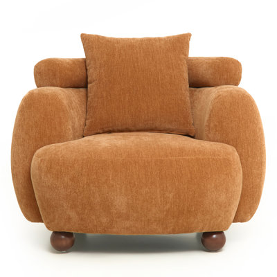 Nordic Style Lazy-Style clubchair 38 Inches, Chenille Fabric Bucket Chair