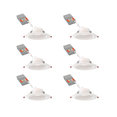 6'' Selectable Color Temperature 13 Watt Dimmable Air-Tight IC Rated LED Canless Recessed Lighting Kit