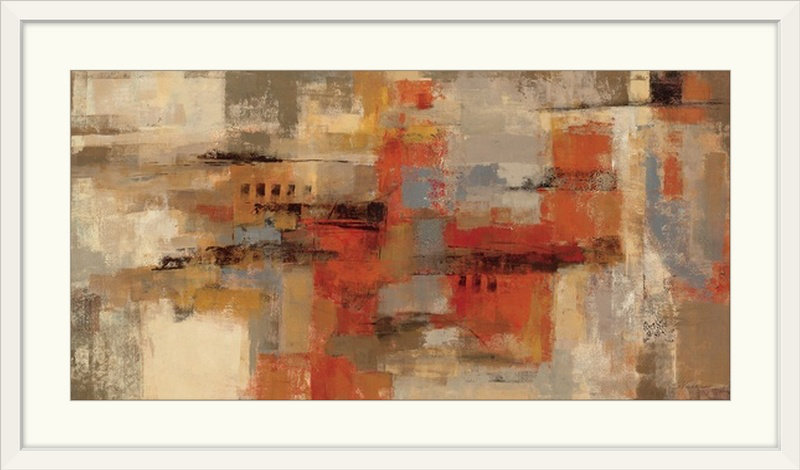 "City Wall" par Silvia Vassileva, reproduction d'art sur toile, 26" H x 44" lx 1" p, Encadré Blanc