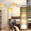 Lampe sur pied arquée 80 po avec télécommande, trois lumières DEL à intensité variable-490487503