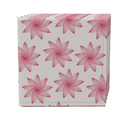 Fabric Textile Products, Inc. Napkin Set Of 4, 100% Cotton, 20X20", Modern Pink Design Pattern