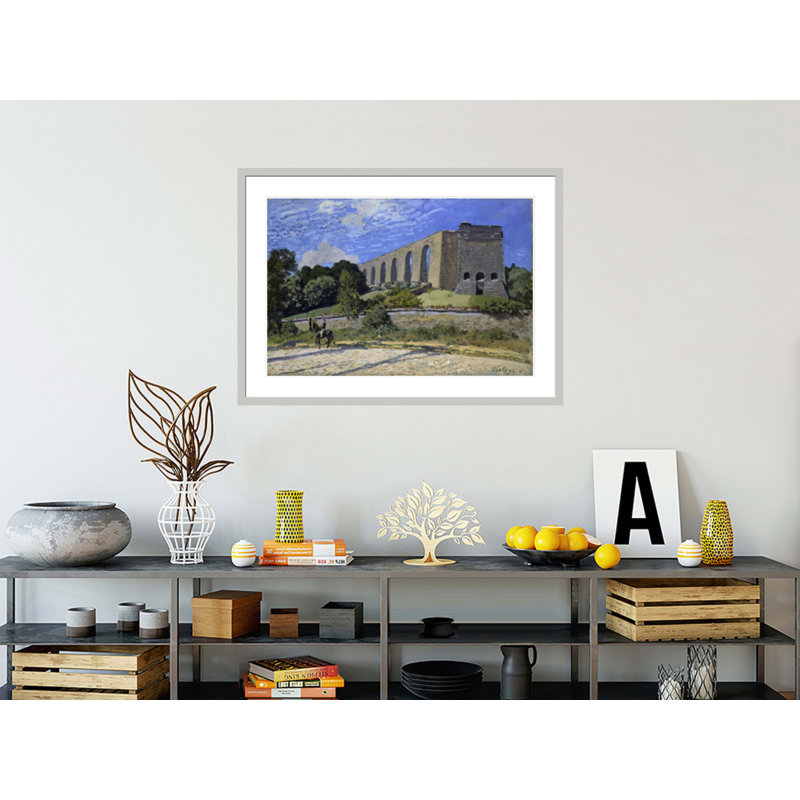 «Aqueduct at Marly» par Alfred Sisley, impression giclée sur cadre, 30.18" H x 41.5" W