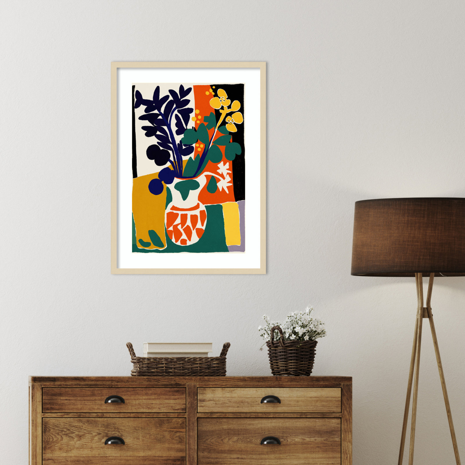 Ovando "France Floral Impressions" Print, Brown, 33" H x 24" W