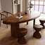 Table de salle à manger en bois massif brun courbé-44747893