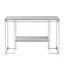 Table de canapé moderne et moderne avec finition et structure chromée, parfaite pour un décor de salon élégant.