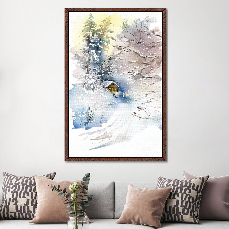Winter by Marina Ignatova - Painting on Canvas, Brown Framed, 152.4cm H x 101.6cm W x 3.81cm D