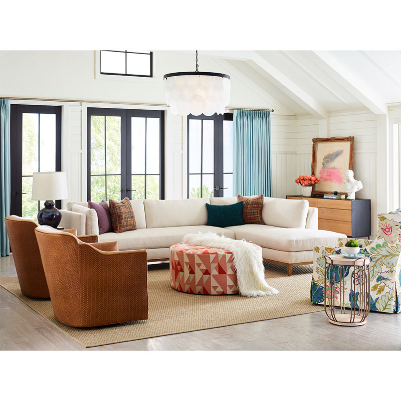 Vesper Sectional, Friendly Natural, Ebony