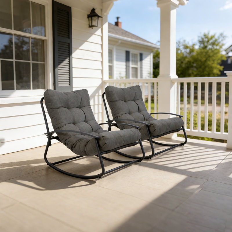 Chaise berçante d'extérieur en métal Ghiorghi, Gris foncé