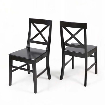 Gelacio Solid Wood Cross Back Side Chair