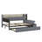 Modern Upholstered Daybed with Storage Footstool, Built-In Shelves, Trundle, USB and LED-1243511484