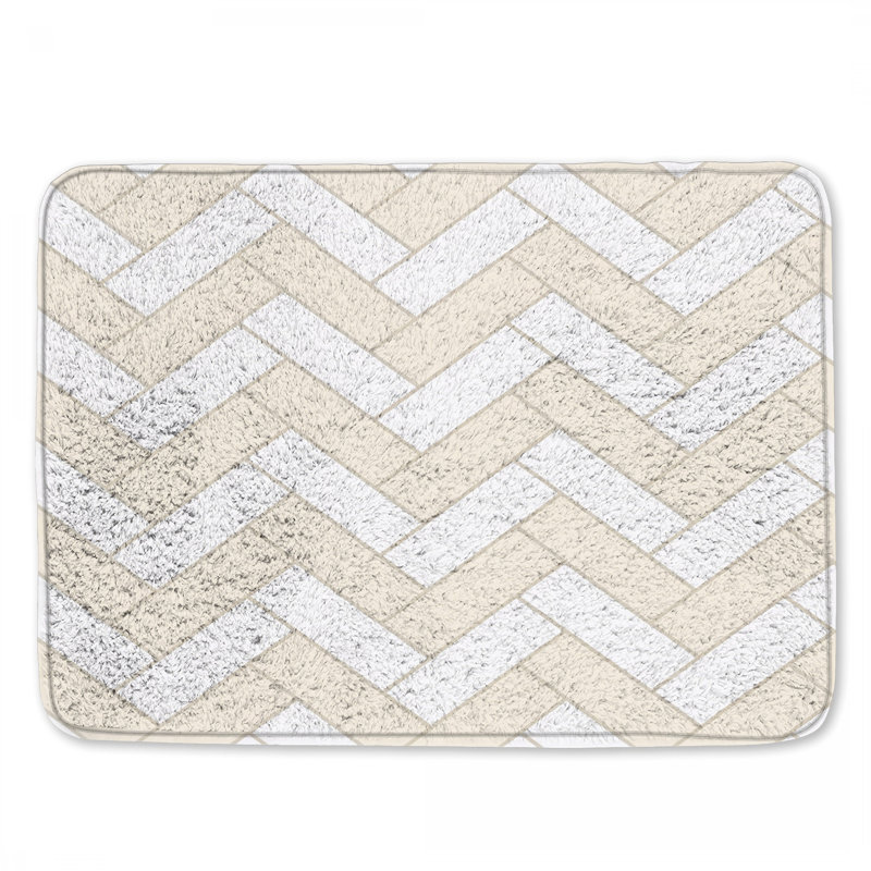 Tapis de bain à motif de chevrons, 34in W x 21in L