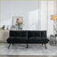 Canapés, canapé-lit convertible 2 places moderne avec fonctions réglables pour petits appartements | Noir | Rembourré