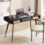 Mid Century Desk With USB Ports And Power Outlet, Modern Writing Study Desk With Drawers, Multifunctional Home Office Computer Desk Black-483008742