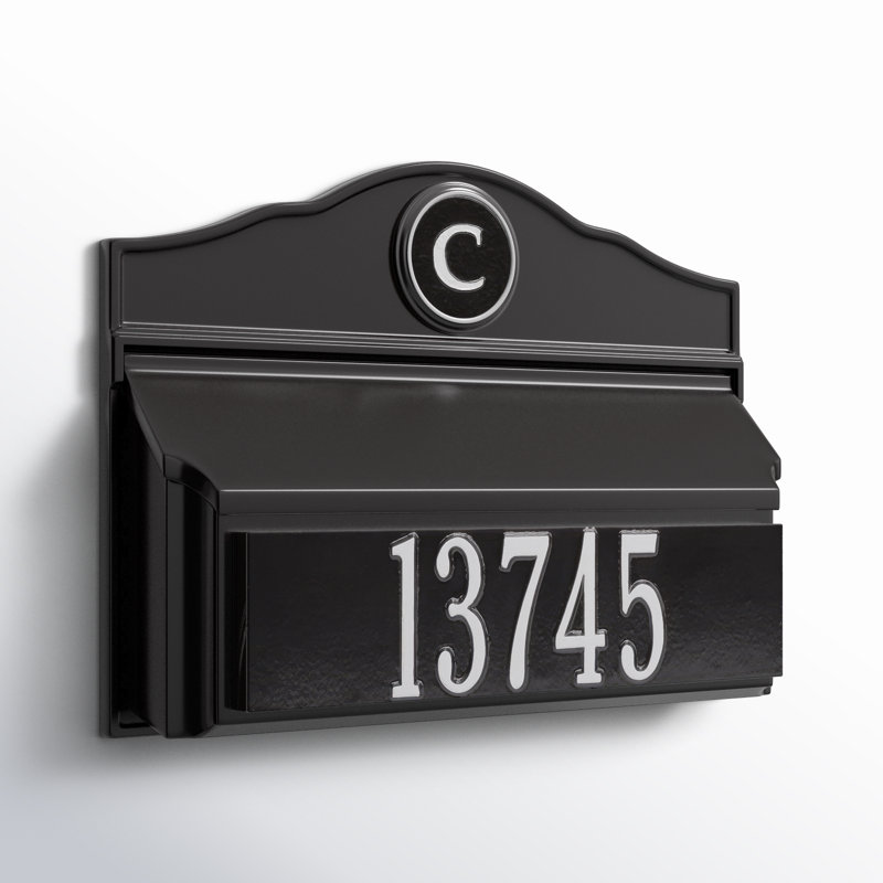 Wall Mounted Mailbox, Black/White, Yes