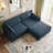 3 - Piece Upholstered Navy Corduroy Modular Sectional Sofa with Pillow Back and Removable Ottoman-772829825