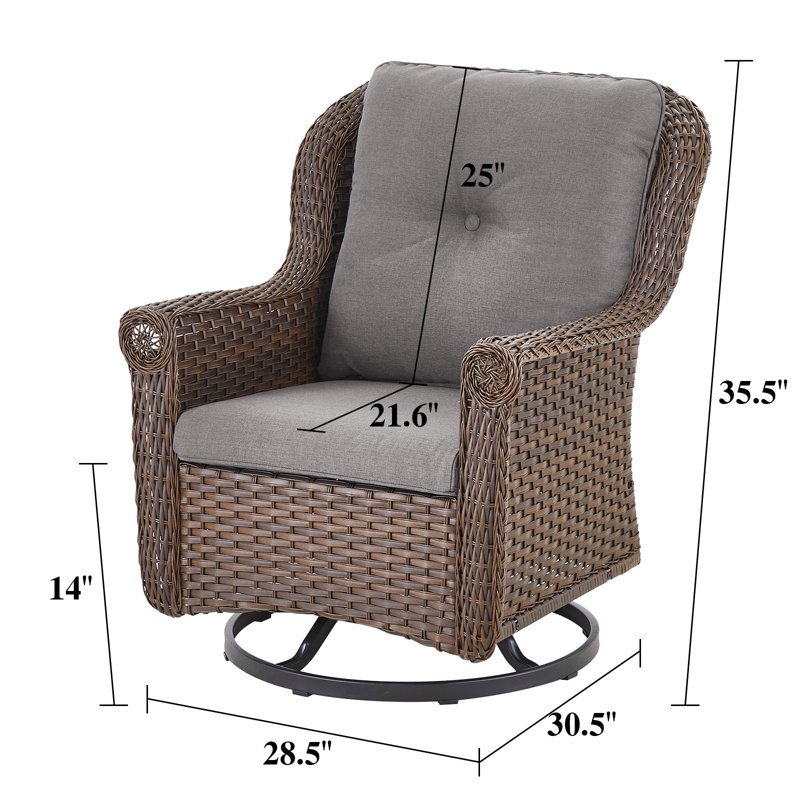 Fauteuils coulissants avec coussins Red Barrel Studio®, Gris