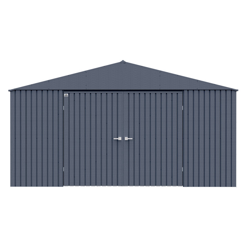 Elite 14 ft. W x 12 ft. D Metal Storage Shed, Anthracite