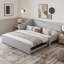 Lit de jour simple tapissier en L rembourré avec lit gigogne-529057926