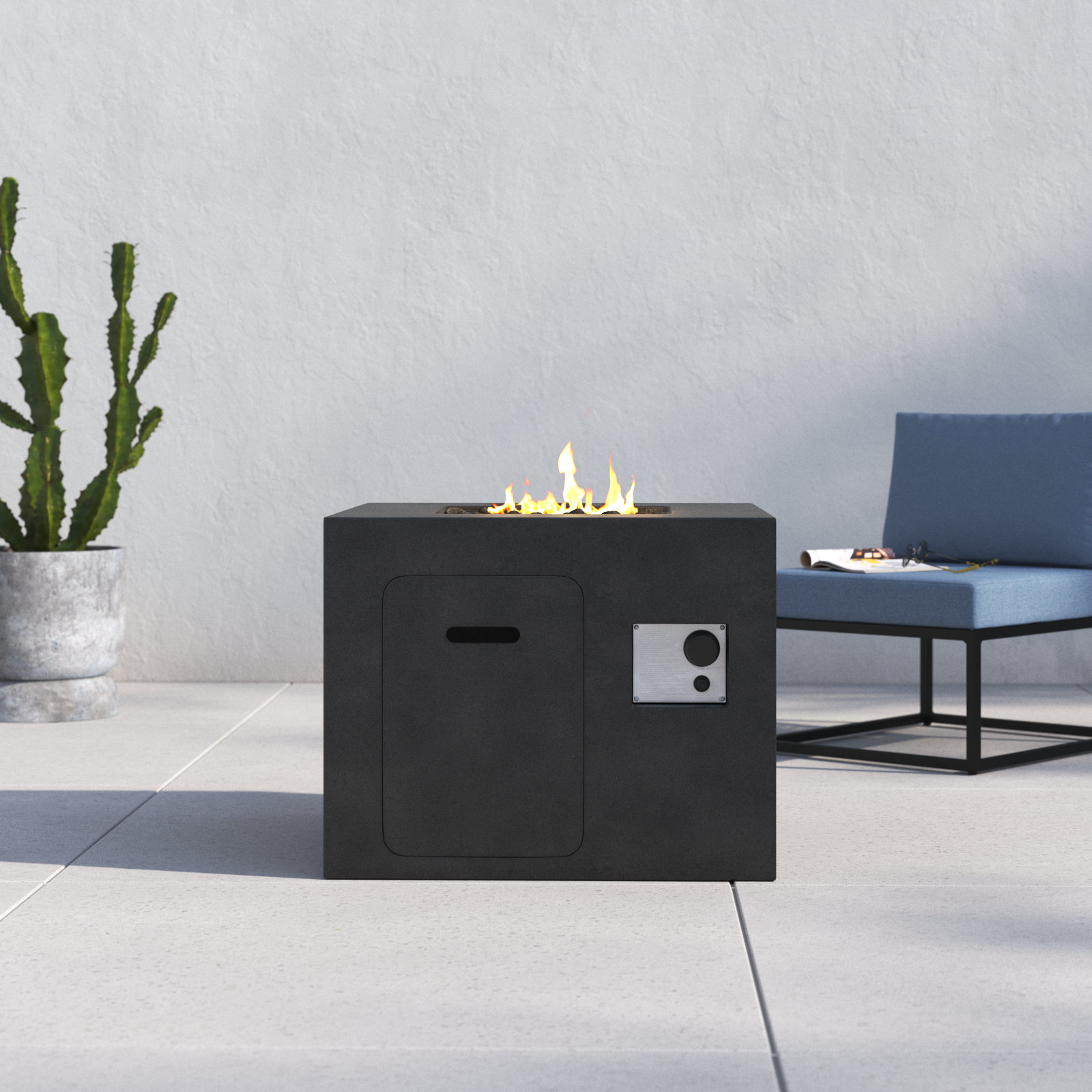Lennart Square Fire Pit, Charcoal