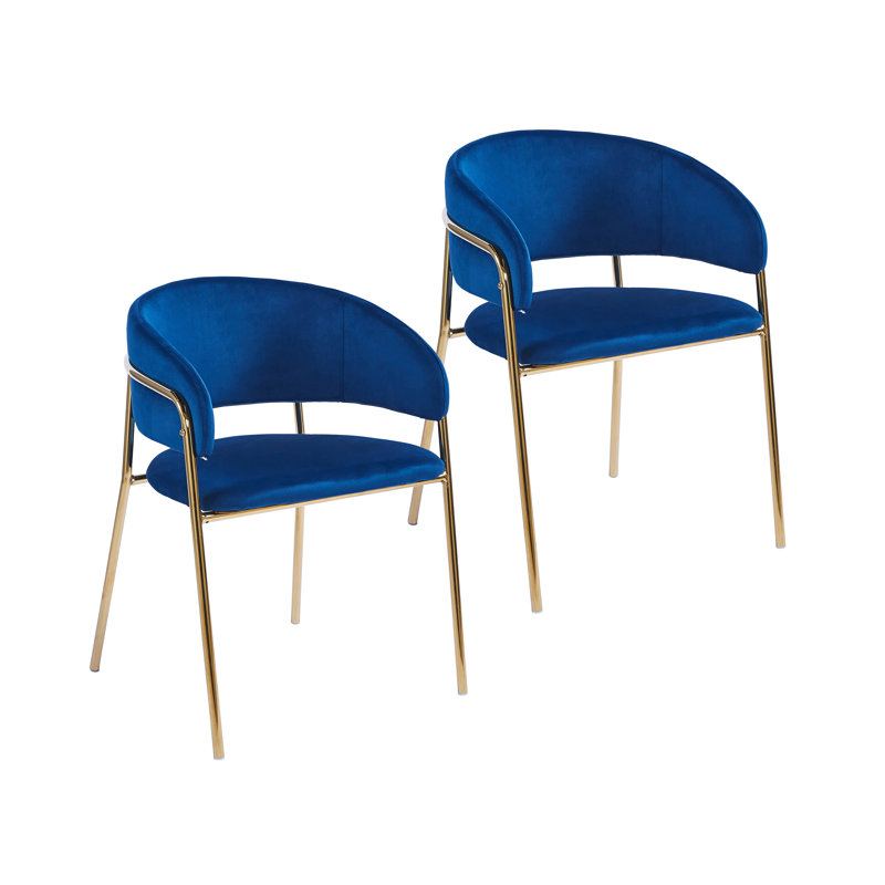 Saif 18.5'' H Velvet Upholstered Armchair, Blue