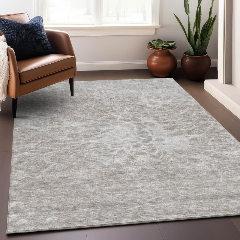 Tapis taupe lavable à la machine Premium, Rectangle 2 pi 6 po x 3 pi 10 po