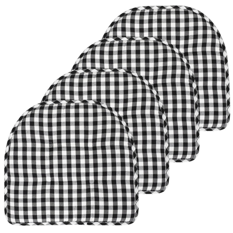 Coussin de coussin d'intérieur antidérapant Buffalo, Noir / blanc, Paquet de 4