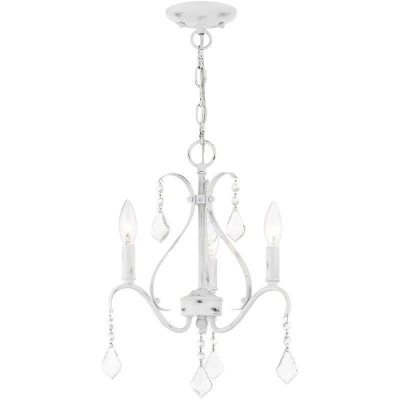 3 Light Antique Brass Chandelier With Steel Base Material
