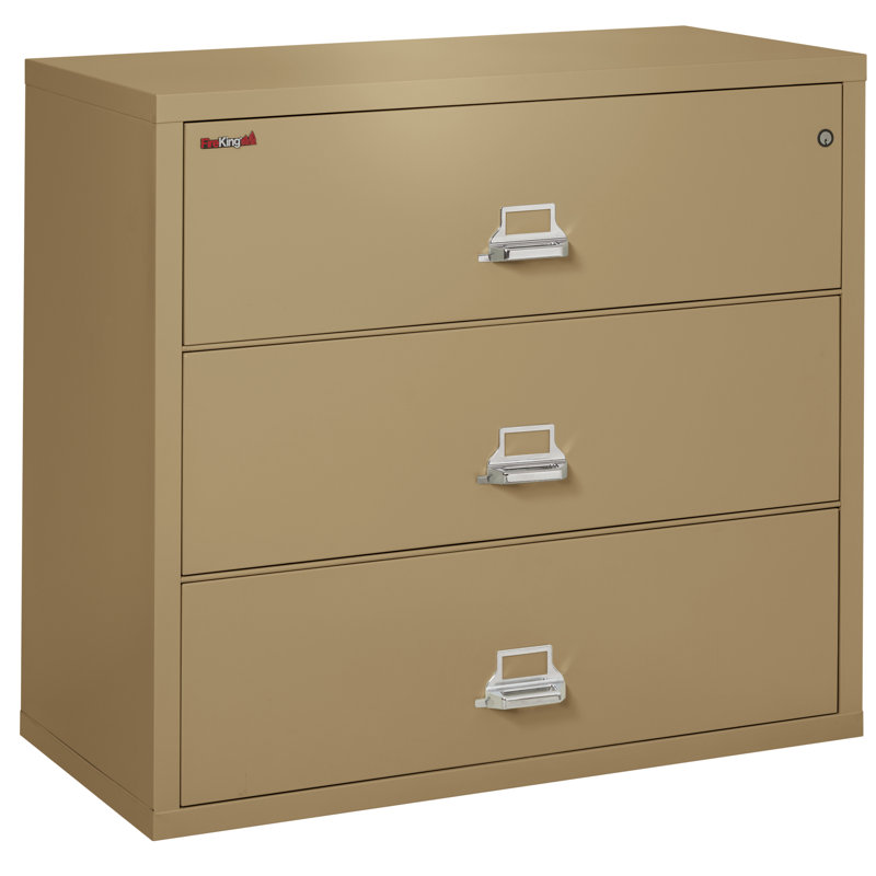 3 - Drawer File Cabinet, Sand, Key Lock