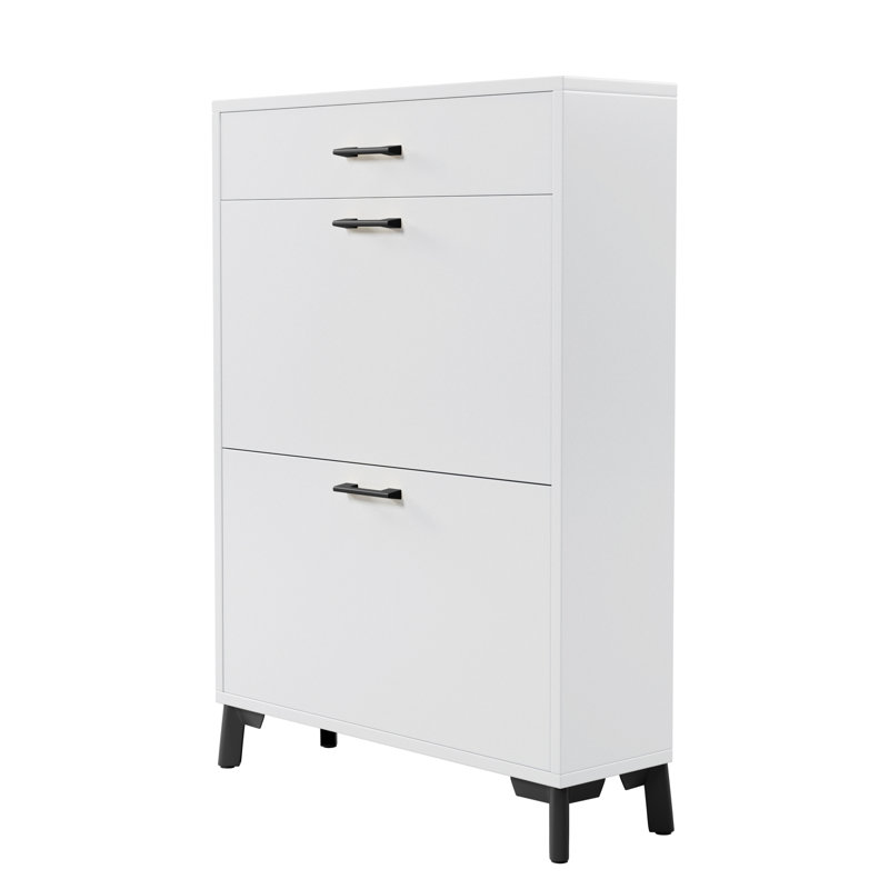 Meuble à chaussures 2 tiroirs: blanc, Blanc