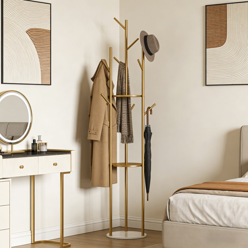 Downend Iron Freestanding 9 - Hook Coat Rack