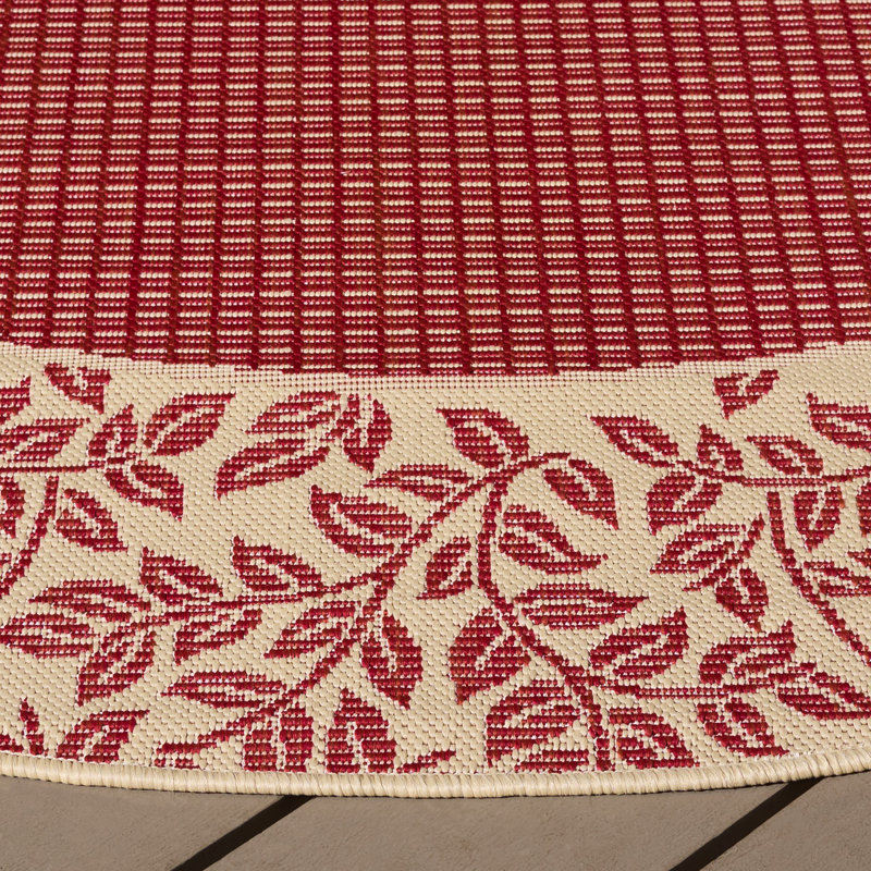 Tapis d'intérieur / extérieur à motif géométrique Herefordshire Performance, Rond 6 pi 7 po