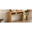 Console avec pieds cannelés, table d'appoint de couloir ovale rétro avec plateau en placage de frêne et finition vernie, tablette ouverte-128993966