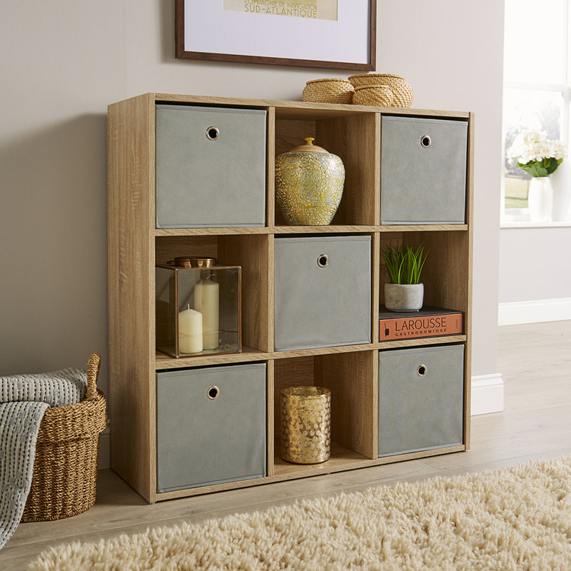 Stenberg 90cm H x 90cm W Cube Bookcase, Oak