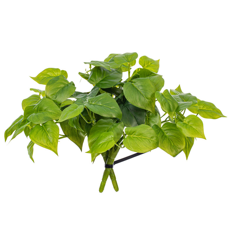 14" Green Artificial Pothos Bush, 2 Per Bag