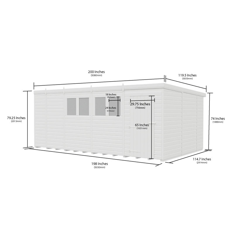 17x10 Pent Composite Shed