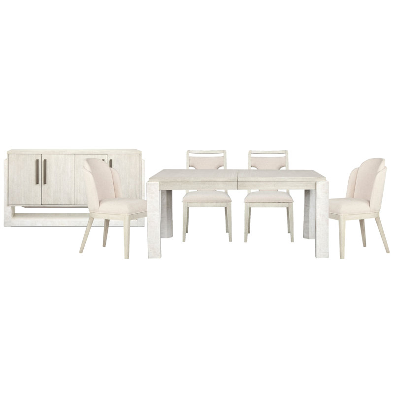 Table de salle à manger extensible rectangulaire avec 2 chaises d'appoint et 2 chaises