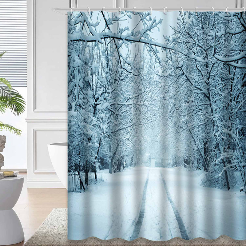 Rideau de douche Winter Snow, L 72 po x l 84 po