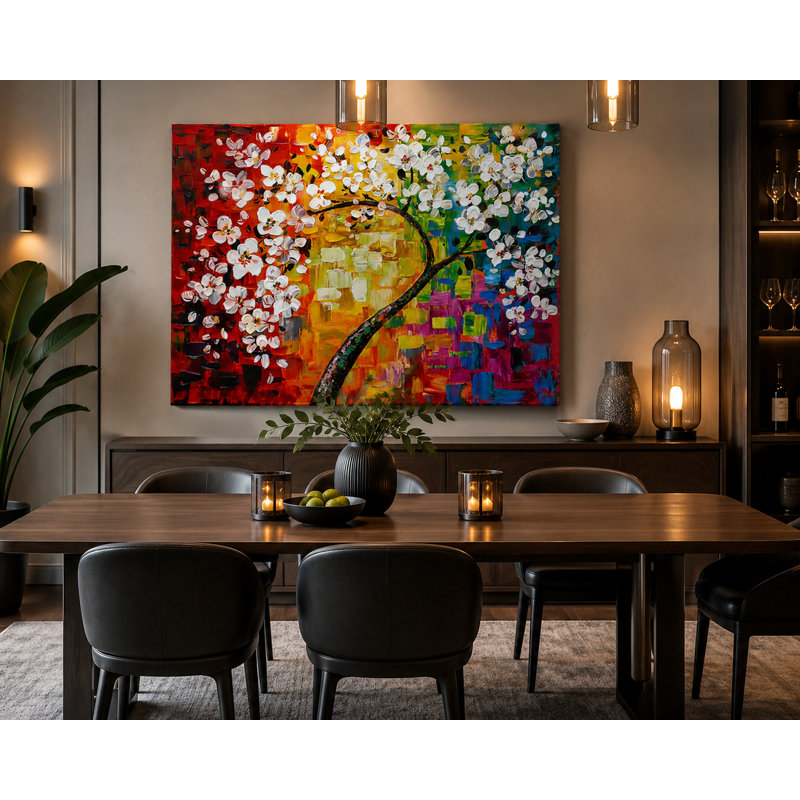 «Rainbow Blossoms», reproduction d'art sur toile, 36"H x 48"W