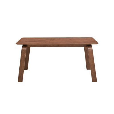 Table de salle à manger élégante et durable avec finition noyer et pieds en bois cintré, parfaite pour toute salle à manger.