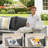 Bobia 13 Piece Wicker Sofa Seating Group with Cushions and Fire Pit Table-883660725
