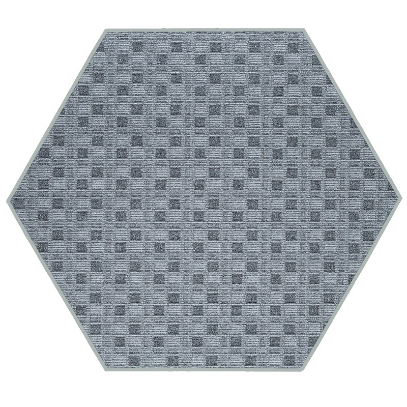 Tapis abstrait commercial intérieur / extérieur de couleur grise, Hexagone 4 pi