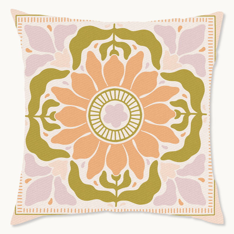 Housse de coussin floral en polyester