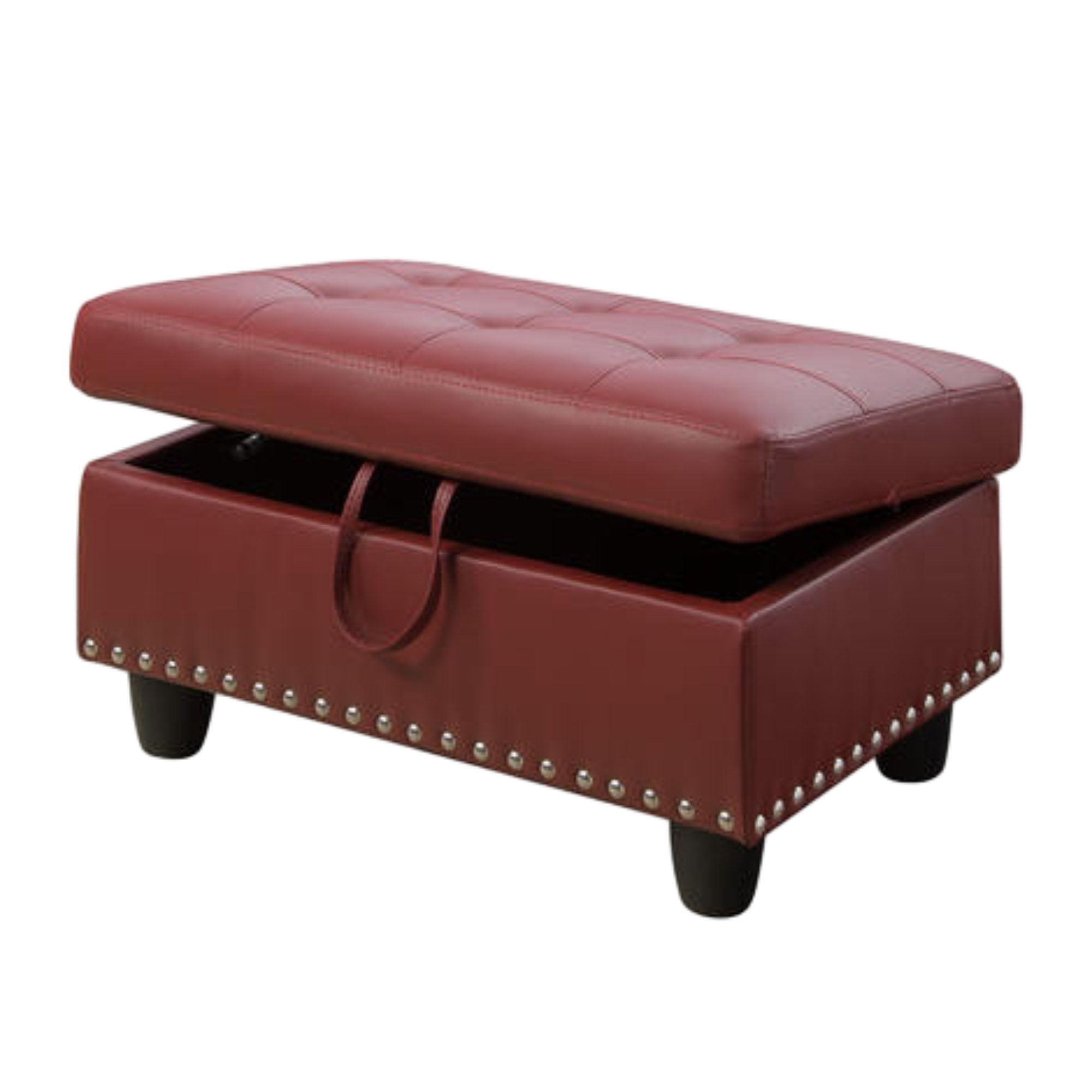 Sciacca 15.7 Wide Faux Leather Rectangle Footstool Ottoman Latitude Run Leather Type: Black Faux Leather